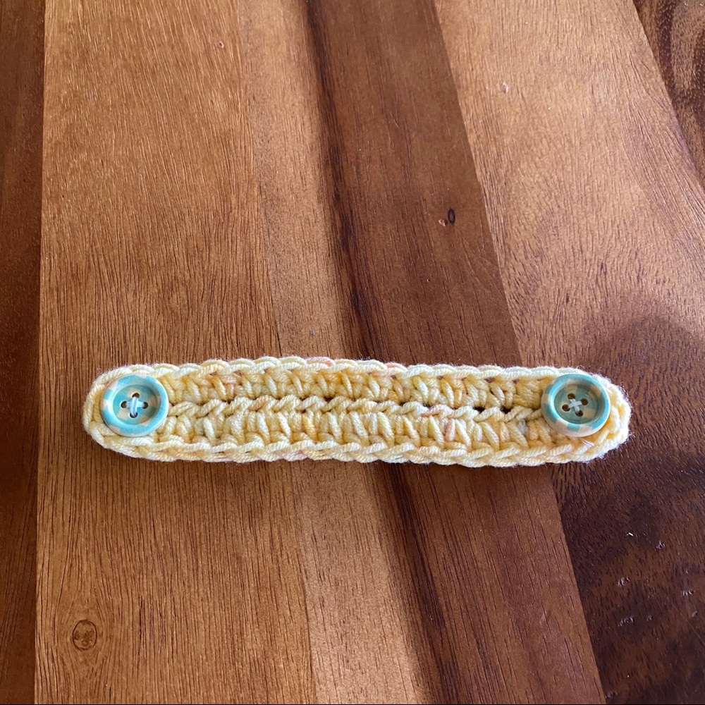 Crochet Ear Saver Extender Cotton Yellow